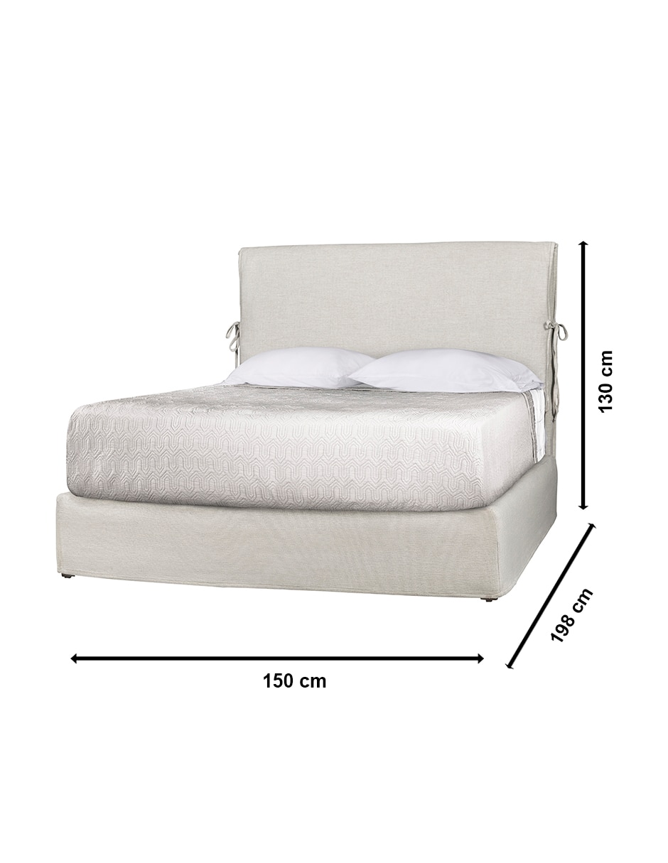 Cama laurus mobica de madera y tela